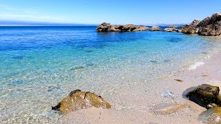 Blue Calm: 3 Hours of Beautiful Beach Scenery \u0026 Lapping Waves (4K California Video)