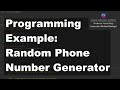 Java 1 Online, [3.09] Using Classes and Objects: Random Phone Number Generator