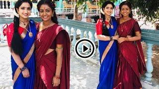 Trinayani serial actress Nayani at Krishna tulasi serial shooting location ||  Madhu's Rangoli