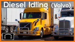 ►10 Hours of Diesel Truck Idling: Yellow Volvo, Semi Truck Sounds #3, Engine Sounds ASMR