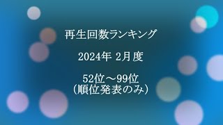 2024年 2月度再生回数ランキング（52位～99位）