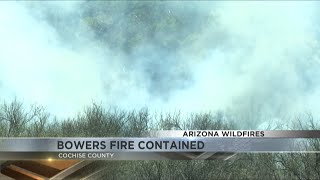 Arizona Forestry \u0026 Fire Management say Bowers Fire 100% contained