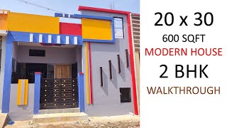 Latest 20X30 South Face Modern House Walkthrough || 2BHK House