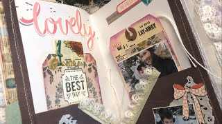 Layout on pre - decorated junk journal page / JJ with me