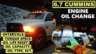 6.7 CUMMINS Engine Oil Change In Details: Oil Capacity, Type, Intervals, Drain Plug Torque, Oil Life