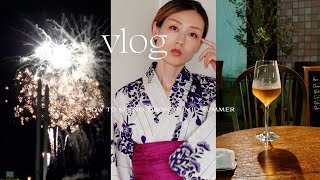 VLOG. (SUB.) Japanese fireworks and yukata. Wine and end of summer.