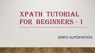 XPath Tutorial for Beginners - 1