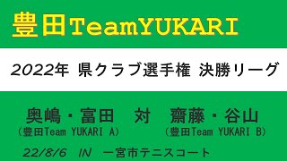 2022年県クラブ選手権　決勝リーグ　奥島・富田　対　齋藤・谷山