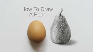 How To Draw A Pear Step By Step : Pencil Sketch Pear Drawing