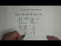 solving multi step equations