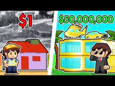 1 HOUSE To 50,000,000 MANSION In Roblox Mansion Simulator!