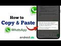 EASIEST Way to Copy and Paste on WhatsApp Android
