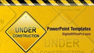 Under Construction Sign PowerPoint Template Backgrounds - DigitalOfficePro #03416W