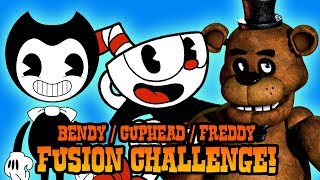 How to Draw Bendy + Cuphead + Freddy Fusion | ART CHALLENGE
