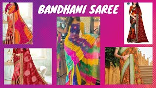 Stylish and Latest Bandhani Saree # New Bandhani Saree