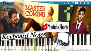 Vaathi Coming Song Keyboard Notes (piano cover) full video link in description | Anirudh | #Shorts
