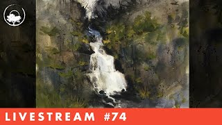 Painting a Waterfall in Watercolor - LiveStream #74