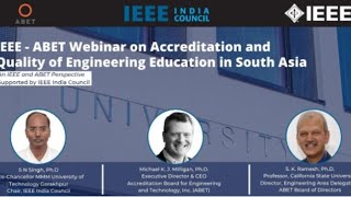 IEEE-ABET Webinar on Accreditation \u0026 Quality of Engineering Education