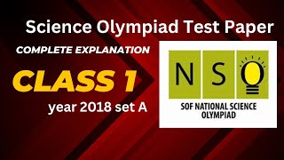 NSO /science Olympiad test paper  class 1/ 2018 set A/ previous year test paper / SOF/