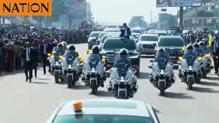 President Ruto drives through Bungoma town after Madaraka Day Celebrations #madarakaday