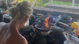 Toasting Mapacho / Tobacco for Hape