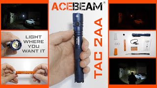 ACEBEAM TAC 2AA - dual mode! dual switch! dual battery! dual big power \u0026 throw!!!!