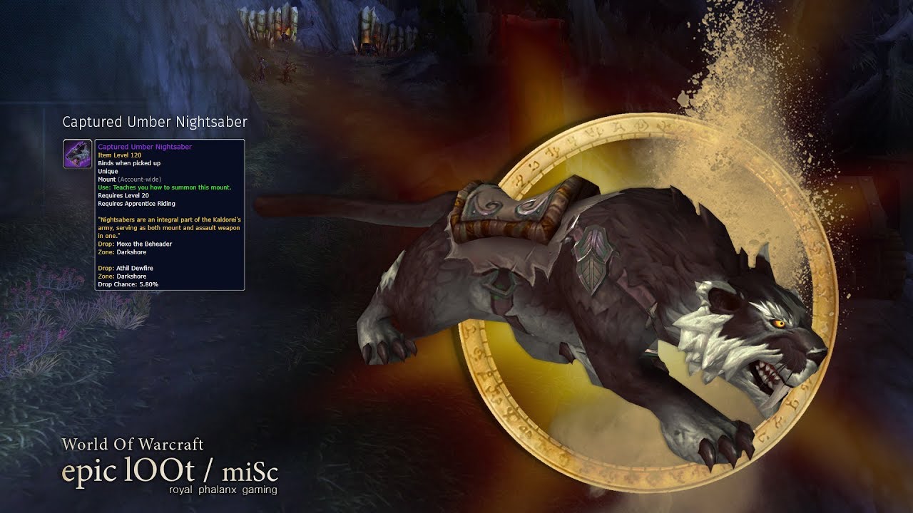 Captured Umber Nightsaber Mount From Moxo The Beheader In Darkshore