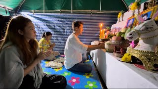 ซ้อแอนมาให้กำลังใจบอสบอยในวันฝนตก📌บุญบั้งไฟขามเรียง 🙏ร่วมไหว้พระสวดมนต์