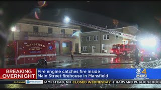 Fire Truck Burns Inside Mansfield Firehouse