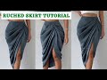 DIY: How to cut and sew a draped ruched skirt | pattern drafting and sewing tutorial