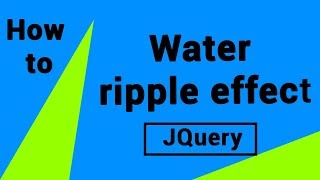 Jquery Tutorial | Water ripple Jquery Plugin
