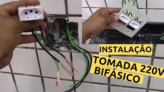 Instalação de TOMADAS 220V BIFÁSICA(na obra)#VLOG Eletricista