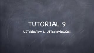 iOS Tutorial 9 "UITableView & UITableViewCell"