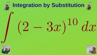 Integration with u-substitution the Integral of (2 - 3x)^10