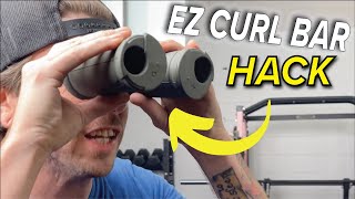 Turn Olympic Barbell Into EZ Curl Bar In Seconds… #shorts