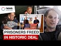 Biden, Harris welcome freed Americans in historic Russian prisoner swap