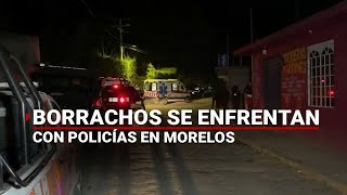 ¡BORRACHOS vs. POLICÍAS! Un reporte ciudadano terminó a balazos y con un oficial herido