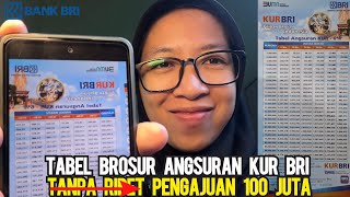 TABEL ANGSURAN BRI UNTUK HITUNG CICILAN PINJAMAN KUR BANK BRI TERBARU