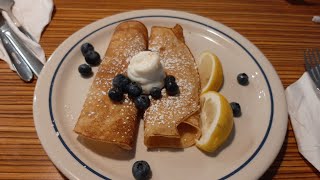 Lemon ricotta Blueberry Crepes From IHOP Breakfast Review 😋