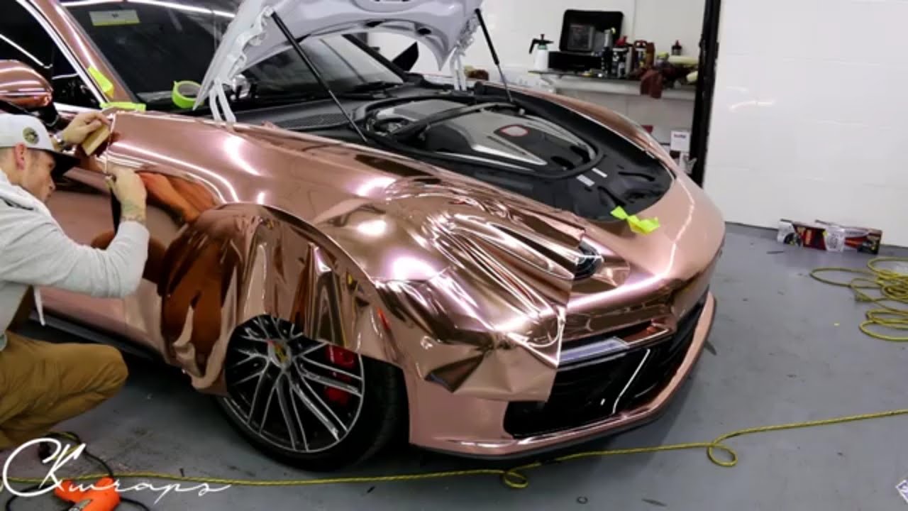 How To Vinyl Wrap A Very Curved Panel In Chrome Rose Gold Super ...