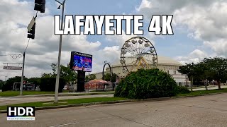 Driving Tour Lafayette 4K, Downtown, Acadian Center, Cathedral of St. John || Lafayette, Louisiana