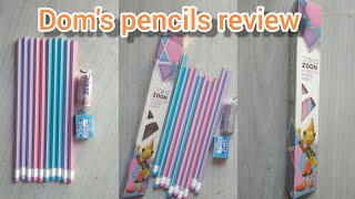 Unboxing and review of Dom's zoom triangle pencils|Dom's pencils review|Shefali art and blog