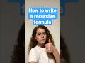 How to write a recursive formula | Algebra #shorts