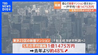 値上がり止まらぬ新築マンション　東京23区 5月の新築マンションの平均価格 3か月連続で1億円超　調査会社「価格は高い水準続く」｜TBS NEWS DIG