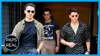 The Jonas Brothers check out of the Greenwich Hotel in style | Paps4Real
