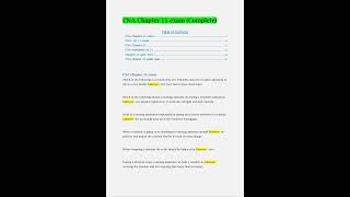 CNA Chapter 11 Exam Complete; All Questions in Chapter 11 with 100% Correct Answers Verified Answers
