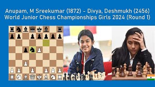 Anupam, M Sreekumar(1872) - Divya, Deshmukh (2456) @ World Junior Girls Championships 2024 (rd.1)