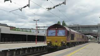 Class 66132 \u0026 66092 - Ews - Stafford - Double Header - At Speed - 29.07.2020