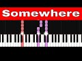 Somewhere (Bernstein / West Side Story : Jazz) Piano Tutorial with Sheet Music - Synthesia