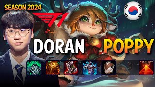 T1 Doran POPPY vs WUKONG Top - Patch 14.24 KR Ranked | lolrec